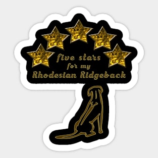 Rhodesian Ridgeback Five Stars Sticker